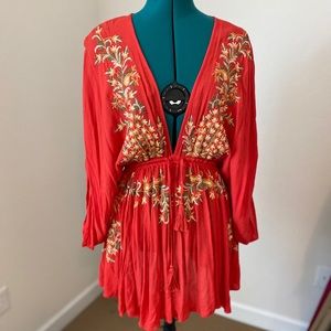 Free people orange mini dress tunic